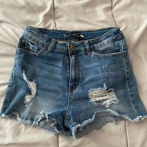 Distressed Denim Shorts